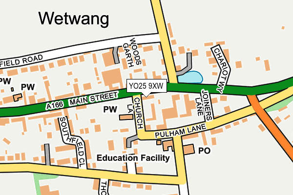 YO25 9XW map - OS OpenMap – Local (Ordnance Survey)