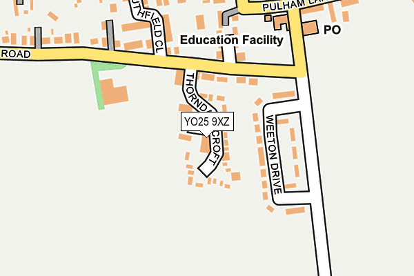 YO25 9XZ map - OS OpenMap – Local (Ordnance Survey)