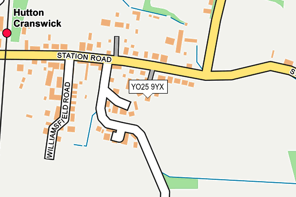 YO25 9YX map - OS OpenMap – Local (Ordnance Survey)