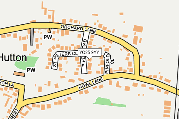 YO25 9YY map - OS OpenMap – Local (Ordnance Survey)