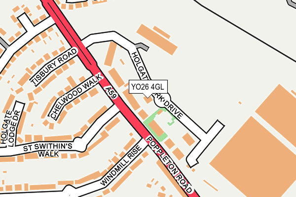 YO26 4GL map - OS OpenMap – Local (Ordnance Survey)