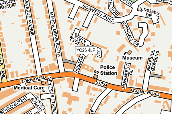 YO26 4LP map - OS OpenMap – Local (Ordnance Survey)