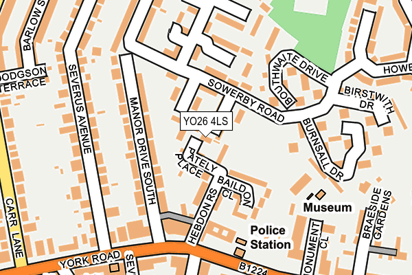 YO26 4LS map - OS OpenMap – Local (Ordnance Survey)
