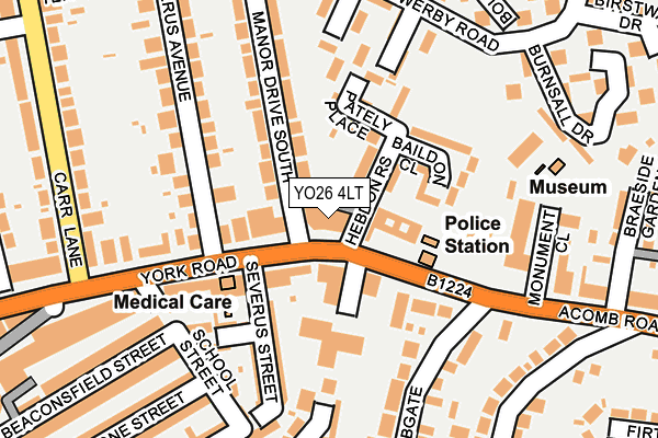 YO26 4LT map - OS OpenMap – Local (Ordnance Survey)
