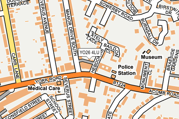 YO26 4LU map - OS OpenMap – Local (Ordnance Survey)