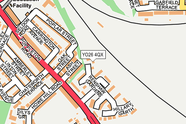 YO26 4QX map - OS OpenMap – Local (Ordnance Survey)
