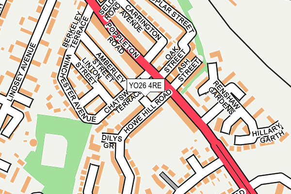 YO26 4RE map - OS OpenMap – Local (Ordnance Survey)