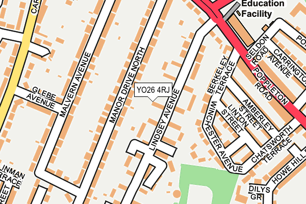 YO26 4RJ map - OS OpenMap – Local (Ordnance Survey)