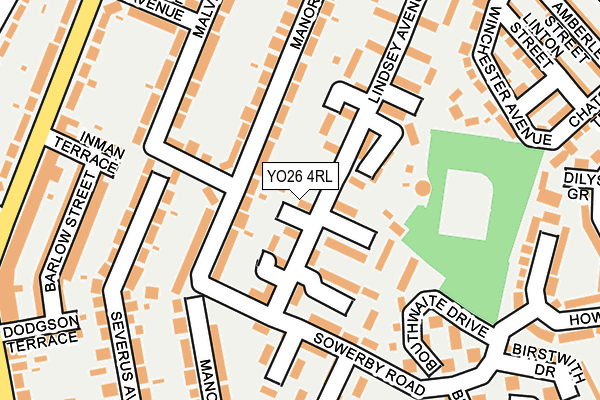 YO26 4RL map - OS OpenMap – Local (Ordnance Survey)