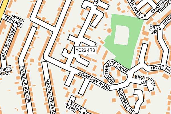 YO26 4RS map - OS OpenMap – Local (Ordnance Survey)