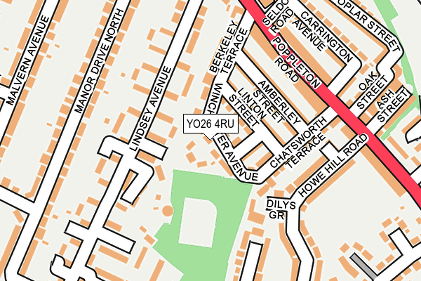 YO26 4RU map - OS OpenMap – Local (Ordnance Survey)