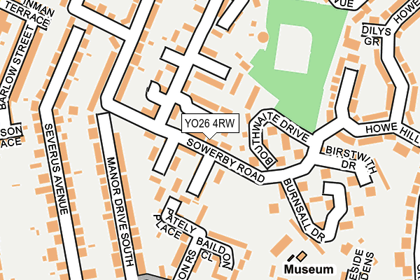 YO26 4RW map - OS OpenMap – Local (Ordnance Survey)