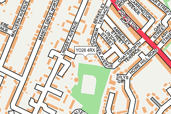 YO26 4RX map - OS OpenMap – Local (Ordnance Survey)