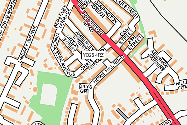 YO26 4RZ map - OS OpenMap – Local (Ordnance Survey)