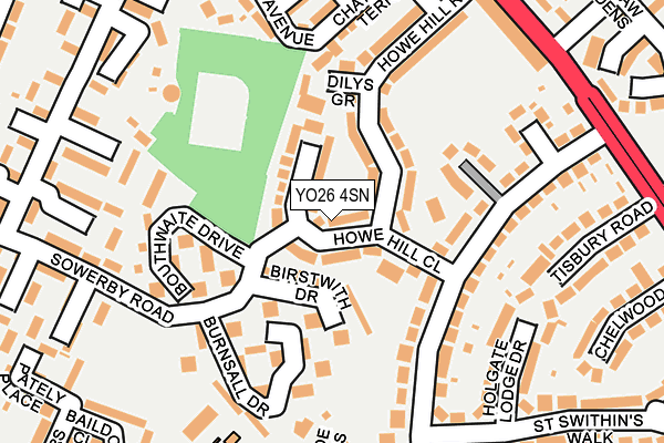 YO26 4SN map - OS OpenMap – Local (Ordnance Survey)