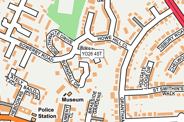 YO26 4ST map - OS OpenMap – Local (Ordnance Survey)