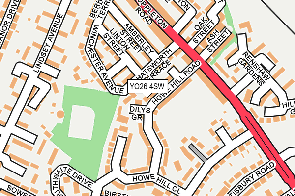 YO26 4SW map - OS OpenMap – Local (Ordnance Survey)
