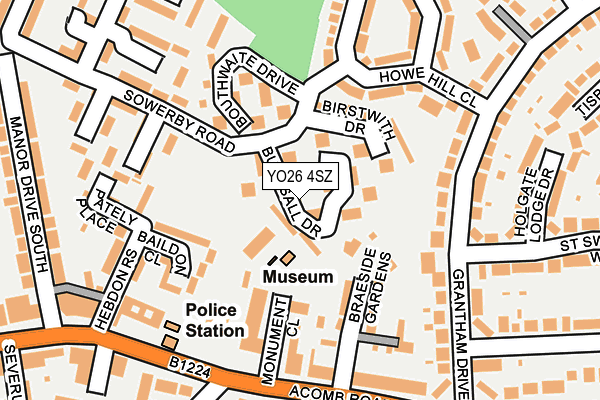 YO26 4SZ map - OS OpenMap – Local (Ordnance Survey)