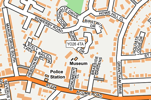 YO26 4TA map - OS OpenMap – Local (Ordnance Survey)