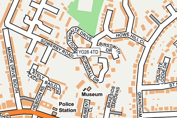 YO26 4TD map - OS OpenMap – Local (Ordnance Survey)