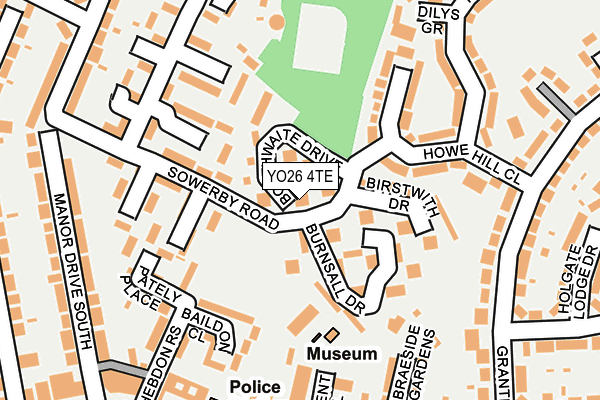 YO26 4TE map - OS OpenMap – Local (Ordnance Survey)
