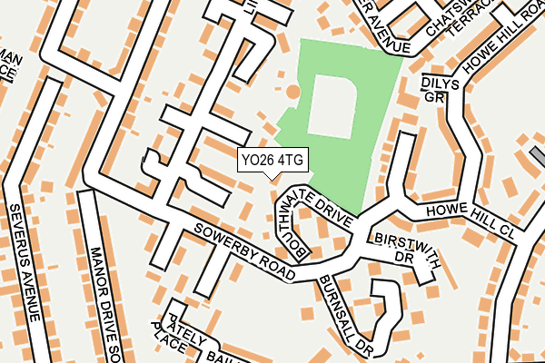YO26 4TG map - OS OpenMap – Local (Ordnance Survey)