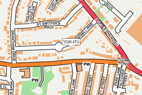 YO26 4TU map - OS OpenMap – Local (Ordnance Survey)