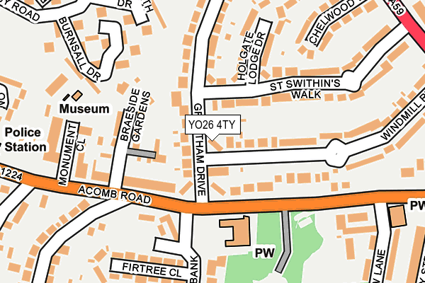 YO26 4TY map - OS OpenMap – Local (Ordnance Survey)