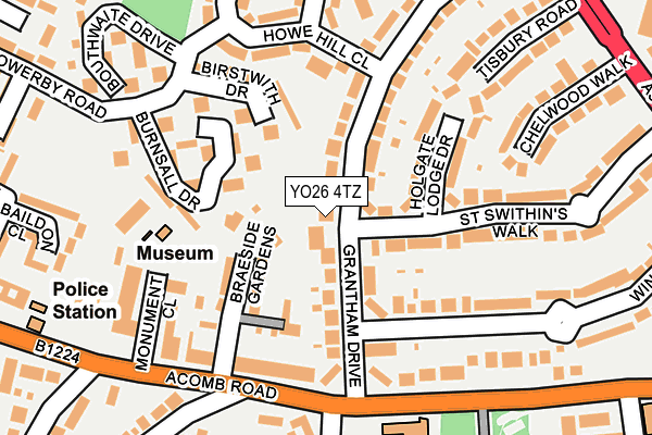 YO26 4TZ map - OS OpenMap – Local (Ordnance Survey)