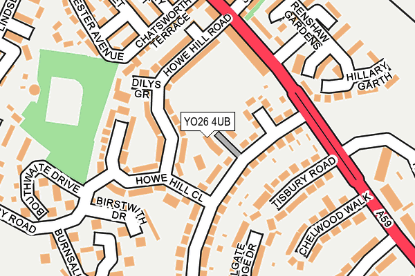 YO26 4UB map - OS OpenMap – Local (Ordnance Survey)