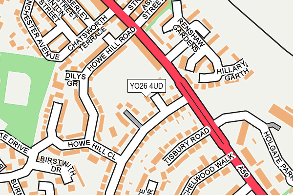 YO26 4UD map - OS OpenMap – Local (Ordnance Survey)