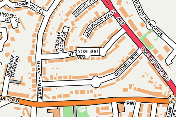 YO26 4UG map - OS OpenMap – Local (Ordnance Survey)