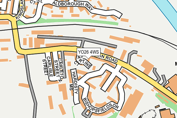YO26 4WS map - OS OpenMap – Local (Ordnance Survey)