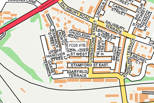 YO26 4YB map - OS OpenMap – Local (Ordnance Survey)
