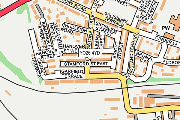 YO26 4YD map - OS OpenMap – Local (Ordnance Survey)