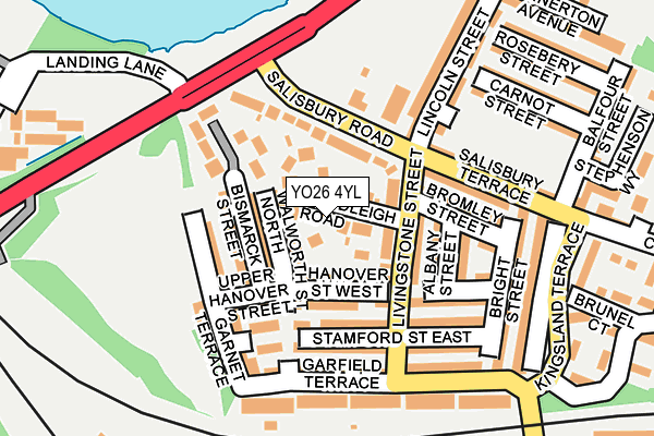 YO26 4YL map - OS OpenMap – Local (Ordnance Survey)