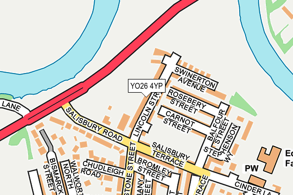 YO26 4YP map - OS OpenMap – Local (Ordnance Survey)