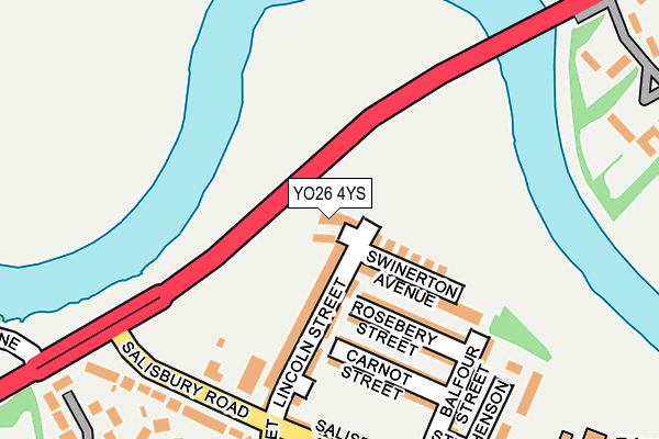 YO26 4YS map - OS OpenMap – Local (Ordnance Survey)