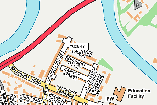 YO26 4YT map - OS OpenMap – Local (Ordnance Survey)