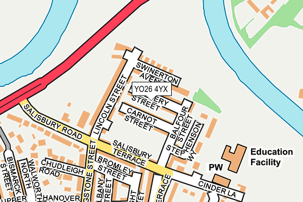 YO26 4YX map - OS OpenMap – Local (Ordnance Survey)