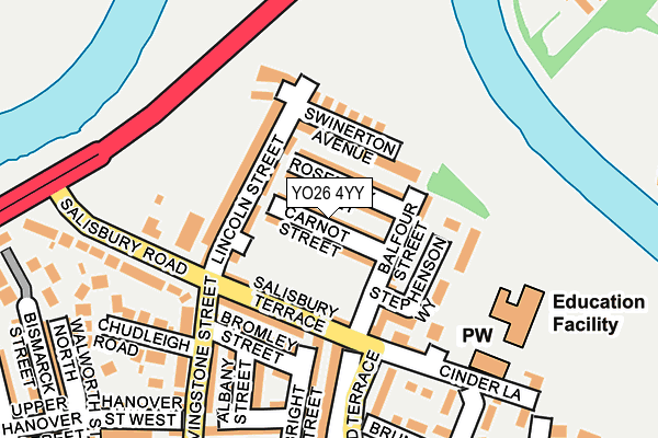 YO26 4YY map - OS OpenMap – Local (Ordnance Survey)
