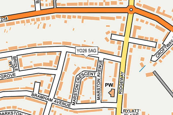YO26 5AG map - OS OpenMap – Local (Ordnance Survey)