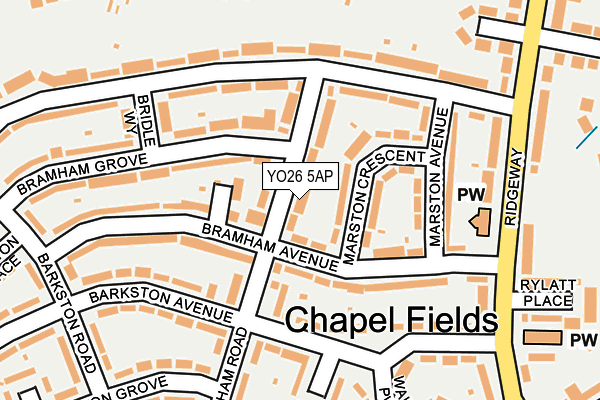 YO26 5AP map - OS OpenMap – Local (Ordnance Survey)