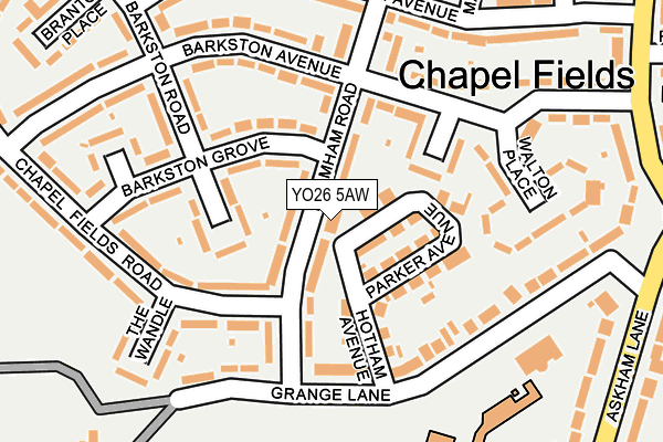 YO26 5AW map - OS OpenMap – Local (Ordnance Survey)