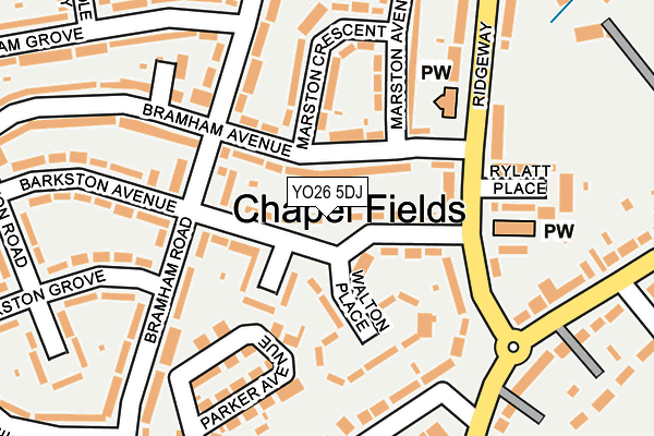 YO26 5DJ map - OS OpenMap – Local (Ordnance Survey)