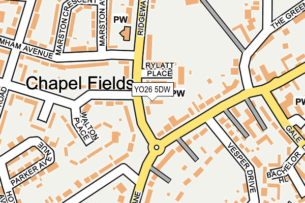 YO26 5DW map - OS OpenMap – Local (Ordnance Survey)