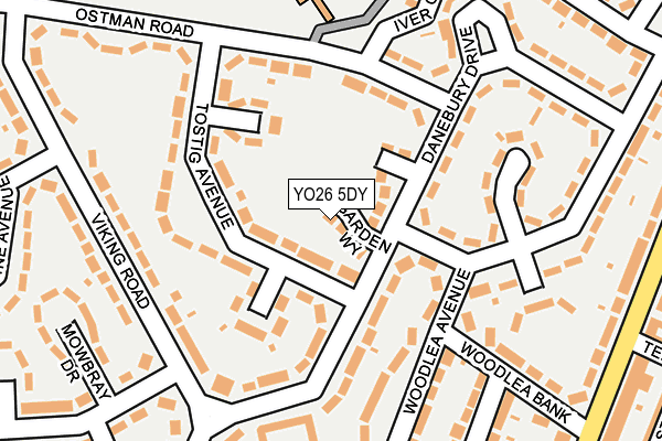 YO26 5DY map - OS OpenMap – Local (Ordnance Survey)