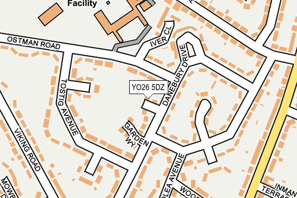 YO26 5DZ map - OS OpenMap – Local (Ordnance Survey)