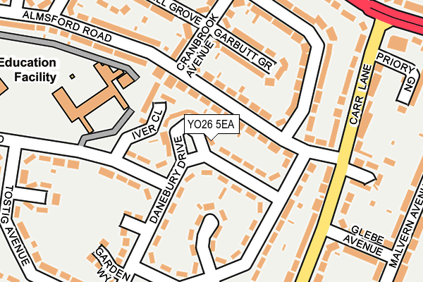 YO26 5EA map - OS OpenMap – Local (Ordnance Survey)