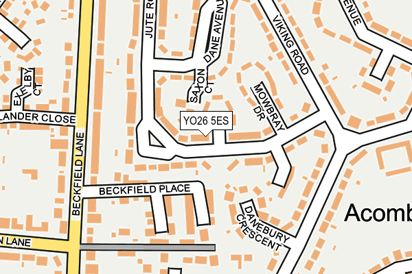 YO26 5ES map - OS OpenMap – Local (Ordnance Survey)